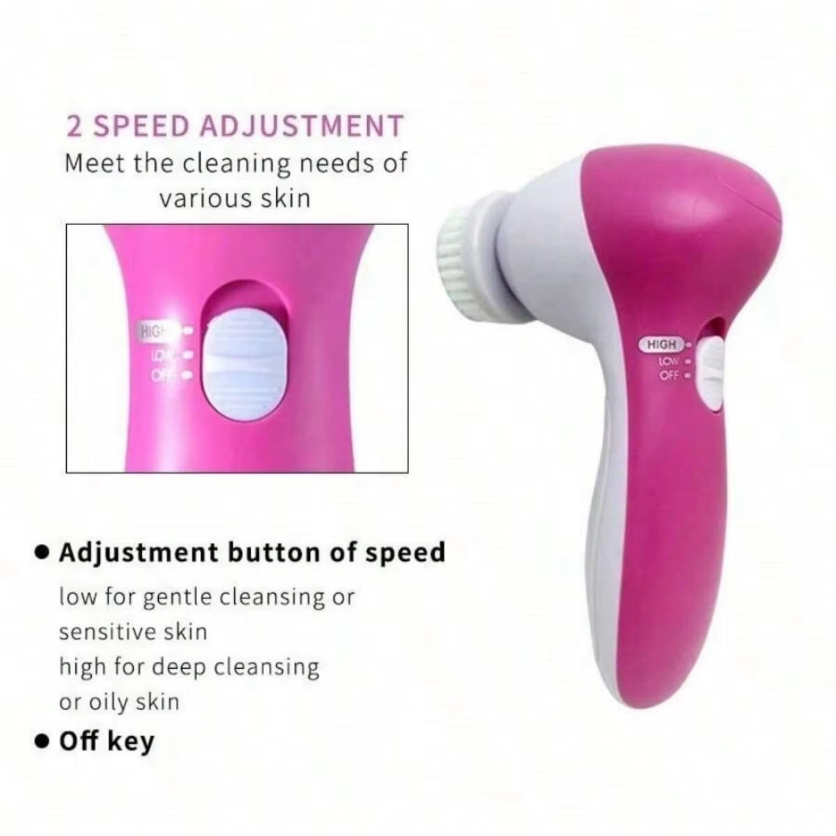 Limpiador Facial Eléctrico 5 en 1 Cepillo de Limpieza Facial Máquina de Lavado Masajeador para el Cuidado de la Piel Spa Herramientas de Limpieza de Puntos Negros