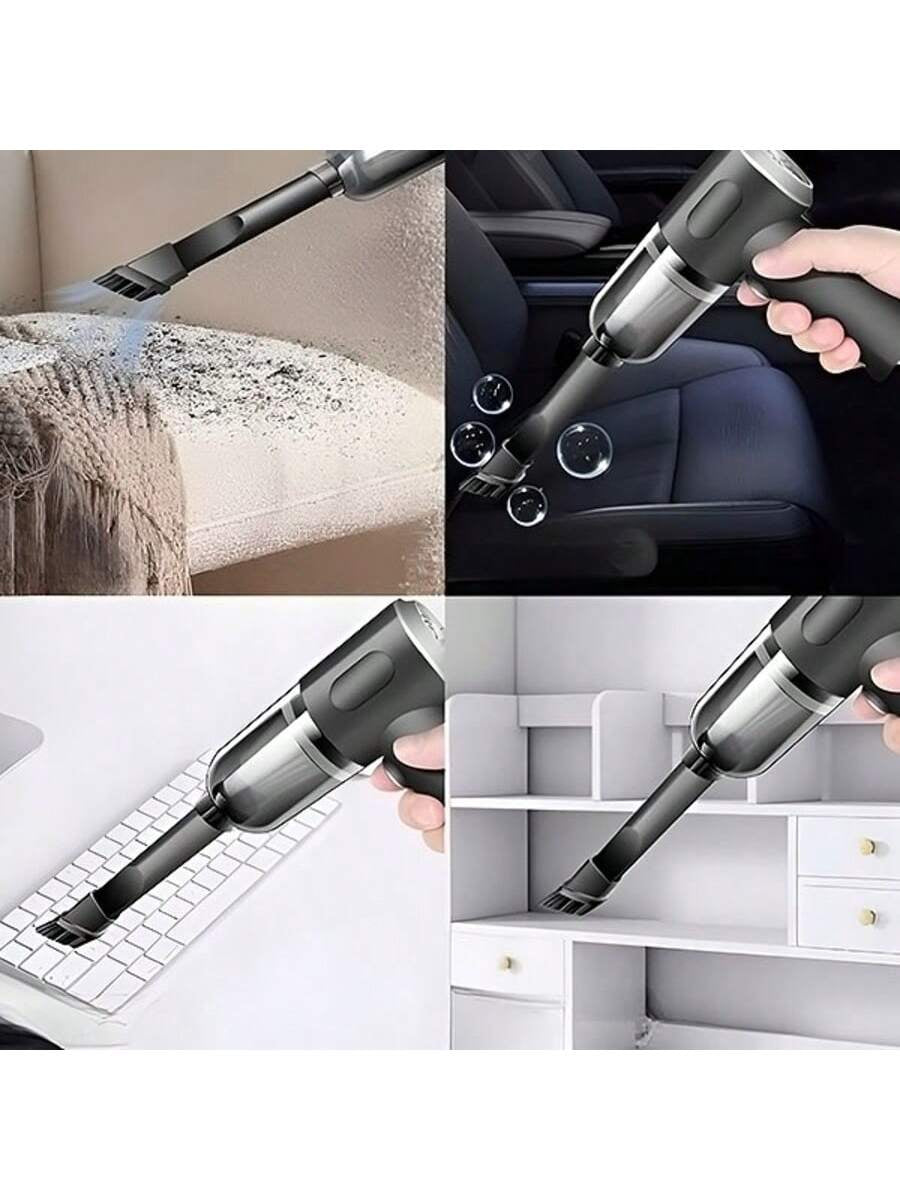 ASPIRADORA DE MANO INALÁMBRICA PARA COCHE, POTENTE, 2 EN 1, para el hogar y el coche. Recargable con doble puerto USB. Aspiradora recargable y plumero.