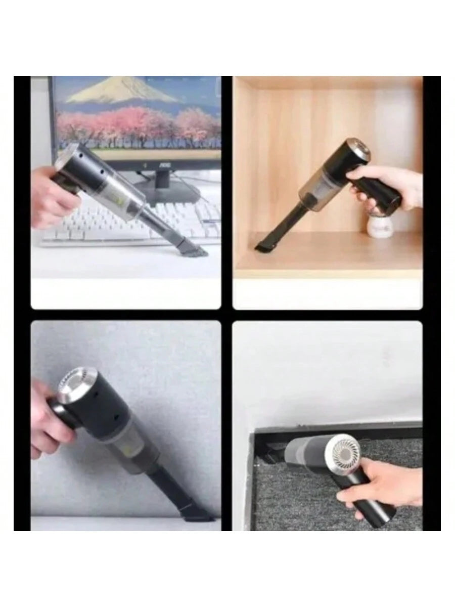 ASPIRADORA DE MANO INALÁMBRICA PARA COCHE, POTENTE, 2 EN 1, para el hogar y el coche. Recargable con doble puerto USB. Aspiradora recargable y plumero.