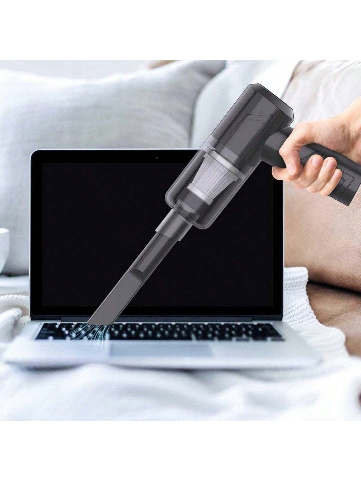 ASPIRADORA DE MANO INALÁMBRICA PARA COCHE, POTENTE, 2 EN 1, para el hogar y el coche. Recargable con doble puerto USB. Aspiradora recargable y plumero.