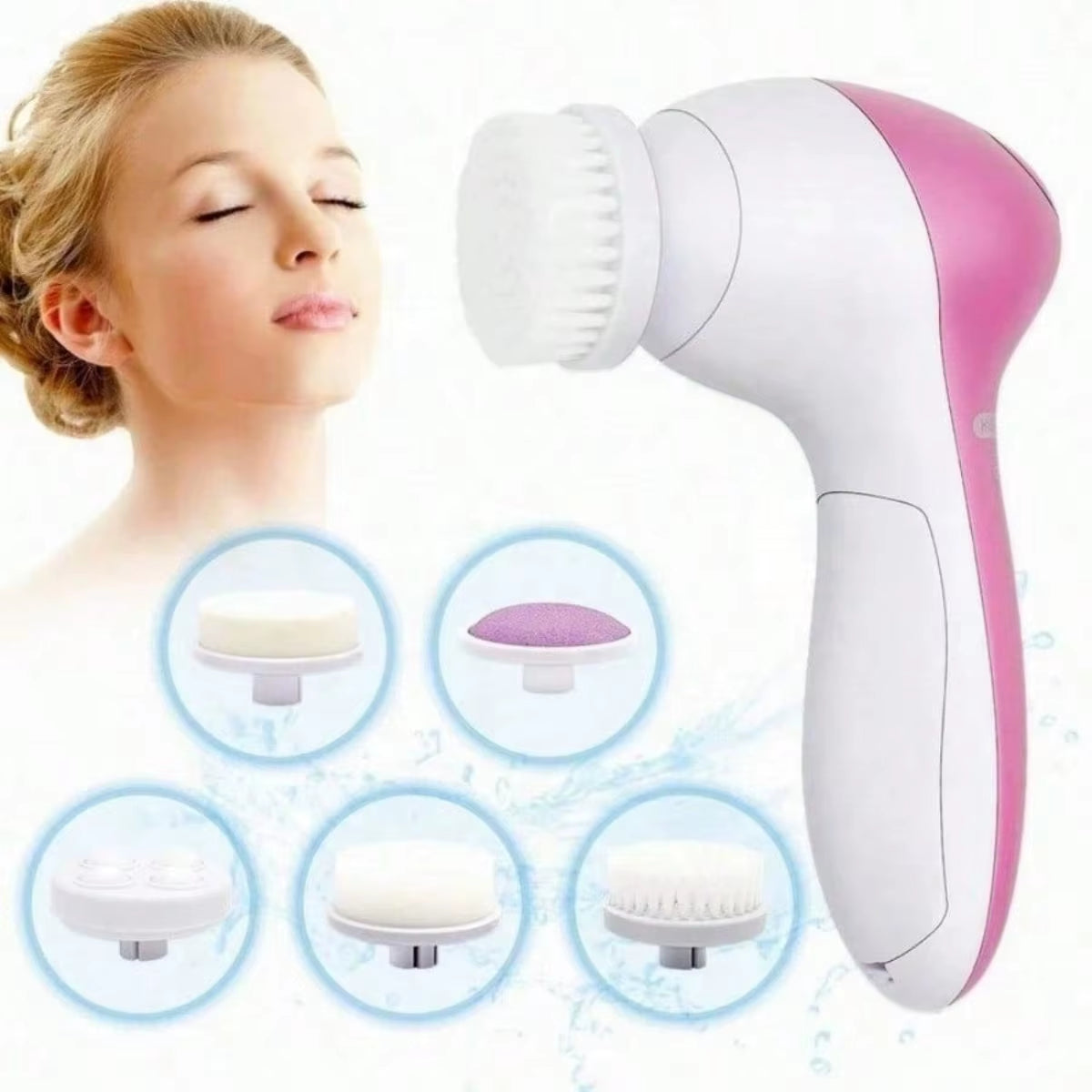 Limpiador Facial Eléctrico 5 en 1 Cepillo de Limpieza Facial Máquina de Lavado Masajeador para el Cuidado de la Piel Spa Herramientas de Limpieza de Puntos Negros
